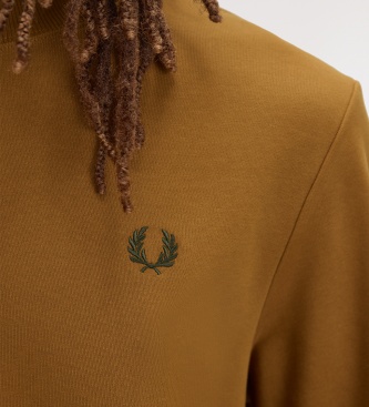 Fred Perry Sweat-shirt col rond moutarde