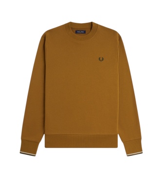 Fred Perry Sweat-shirt col rond moutarde