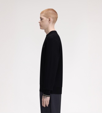 Fred Perry Sweat-shirt à col rond noir