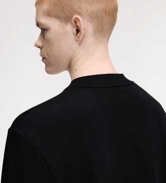 Fred Perry Sweat-shirt à col rond noir