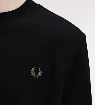 Fred Perry Sweat-shirt à col rond noir