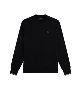 Fred Perry Sweat-shirt à col rond noir