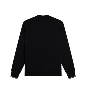 Fred Perry Sweat-shirt à col rond noir