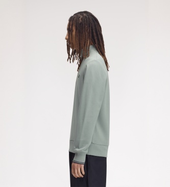 Fred Perry Sweat à demi-fermeture éclair turquoise