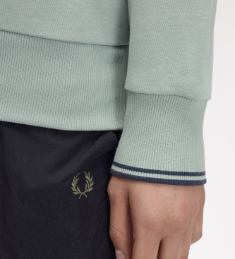Fred Perry Sweat à demi-fermeture éclair turquoise