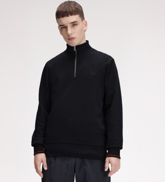 Fred Perry Sweat à demi-fermeture éclair bleu marine