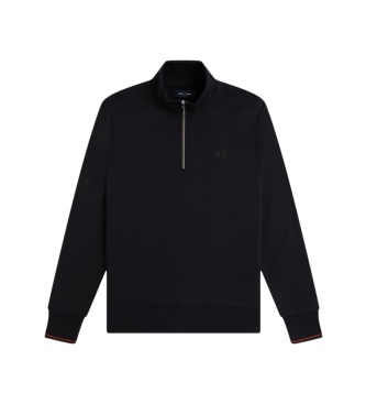 Fred Perry Sweat à demi-fermeture éclair bleu marine