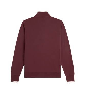 Fred Perry Sweat à demi-fermeture éclair bordeaux