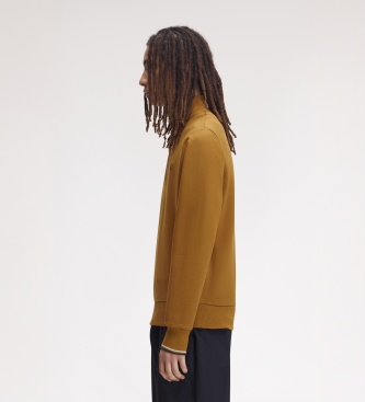Fred Perry Sweat col zippé moutarde