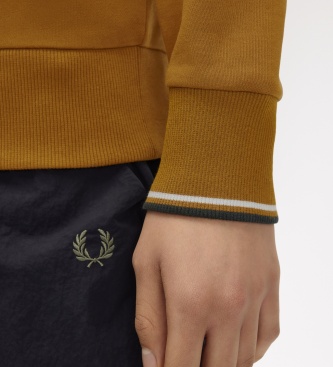 Fred Perry Sweat col zippé moutarde