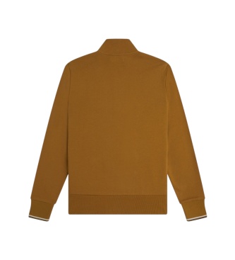 Fred Perry Sweat col zippé moutarde