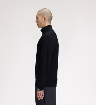 Fred Perry Sweat à demi-fermeture éclair noir