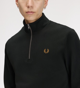 Fred Perry Sweat-shirt à demi-fermeture éclair vert