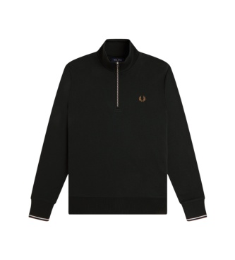 Fred Perry Sweat-shirt à demi-fermeture éclair vert