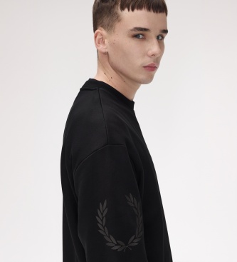 Fred Perry Sweat Laurel Wreath réfléchissant noir