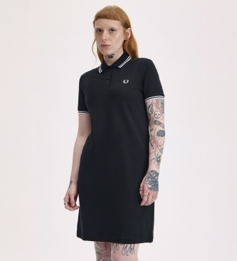 Fred Perry Vestido Twin Tipped preto
