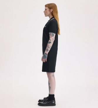 Fred Perry Vestido Twin Tipped preto