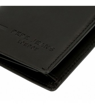 Pepe Jeans Pepe Jeans Ander carteira de couro com porta-cartões preto -9,5x6,5x1cm