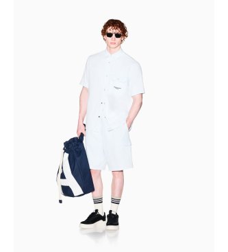 A|X Armani Exchange Bermuda met versleten effect wit