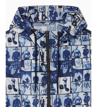 A|X Armani Exchange Blouson Imprimé bleu