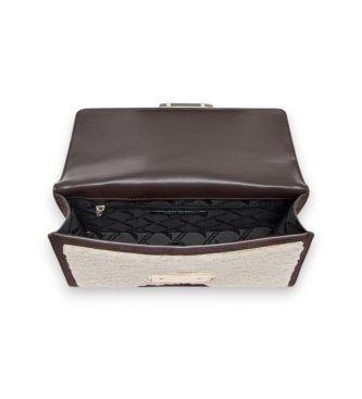 A|X Armani Exchange Sac bandoulière en daim et mouton avec bandoulière chaîne beige