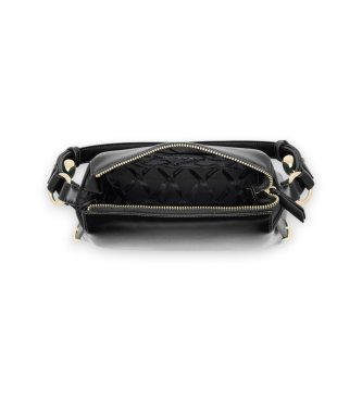 A|X Armani Exchange Bag with metallic appliques and adjustable strap black
