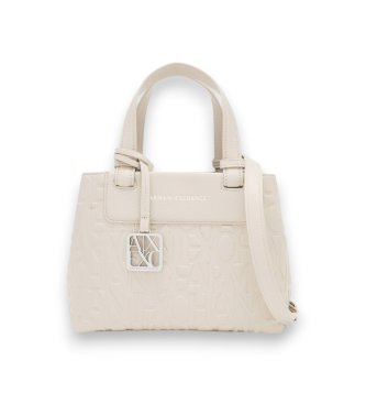 A|X Armani Exchange Bag with embossed letters in beige