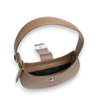 A|X Armani Exchange Bolso de hombro de media luna marrón