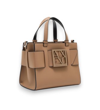 A|X Armani Exchange Susy bag with logo and detachable brown strap