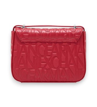 A|X Armani Exchange Shoulder bag with embossed logo and adjustable red strap