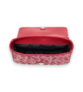 A|X Armani Exchange Shoulder bag with embossed logo and adjustable red strap
