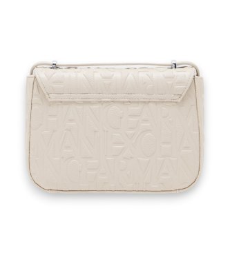 A|X Armani Exchange Shoulder bag with embossed logo and adjustable beige strap