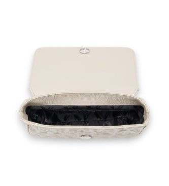 A|X Armani Exchange Shoulder bag with embossed logo and adjustable beige strap