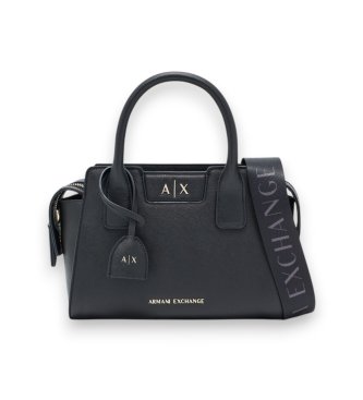 A|X Armani Exchange Black textured shopping bag