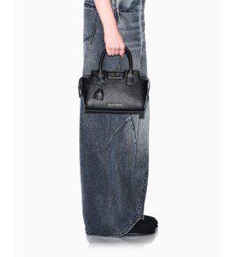 A|X Armani Exchange Black textured shopping bag