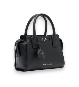 A|X Armani Exchange Black textured shopping bag