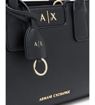 A|X Armani Exchange Black textured shopping bag