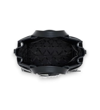 A|X Armani Exchange Torbica Susy s pleteno teksturo črna