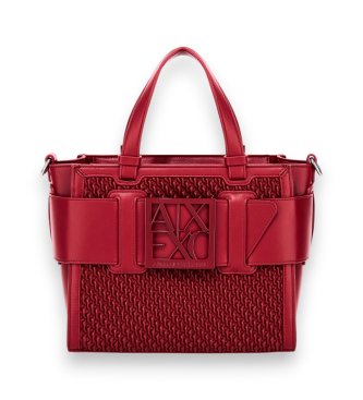 A|X Armani Exchange Torbica Susy s pleteno teksturo, rdeča