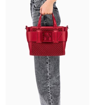 A|X Armani Exchange Torbica Susy s pleteno teksturo, rdeča