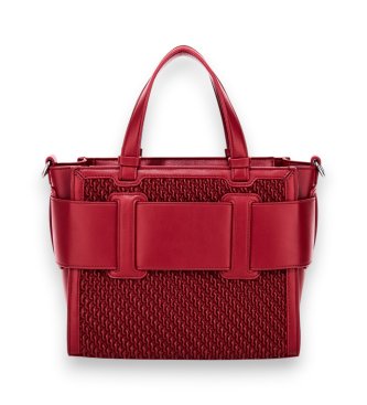 A|X Armani Exchange Torbica Susy s pleteno teksturo, rdeča