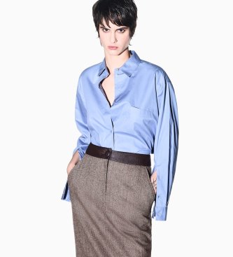 A|X Armani Exchange Regular-Fit-Hemd aus Popeline in Blau