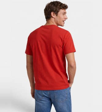 A|X Armani Exchange Camiseta com logotipo em relevo vermelho