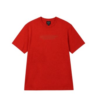 A|X Armani Exchange Camiseta com logotipo em relevo vermelho