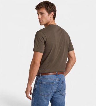 A|X Armani Exchange Camiseta com logotipo em relevo castanho
