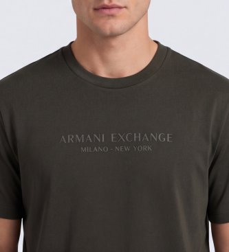A|X Armani Exchange Camisete com logotipo em relevo verde