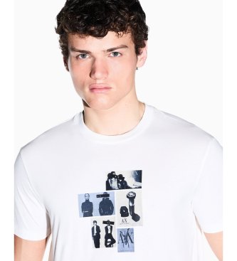 A|X Armani Exchange Majica klasi?nega kroja iz belega bomba?nega d?ersija