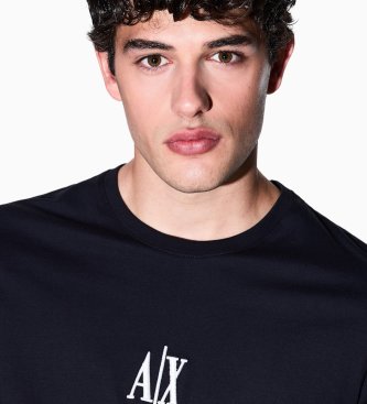 A|X Armani Exchange T-shirt de manga comprida com logótipo da marinha