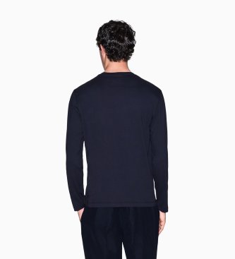A|X Armani Exchange T-shirt de manga comprida com logótipo da marinha