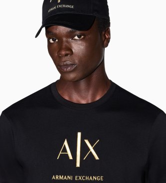 A|X Armani Exchange T-shirt com logótipo preto